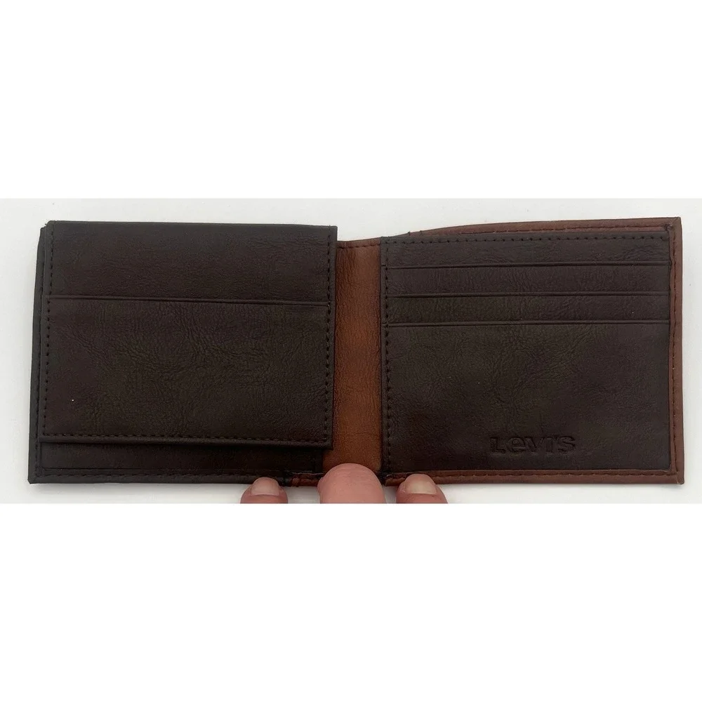 Levi's Wallet Brown Tan Two Tone Men's Bifold with RFID Blocking 31LP220115